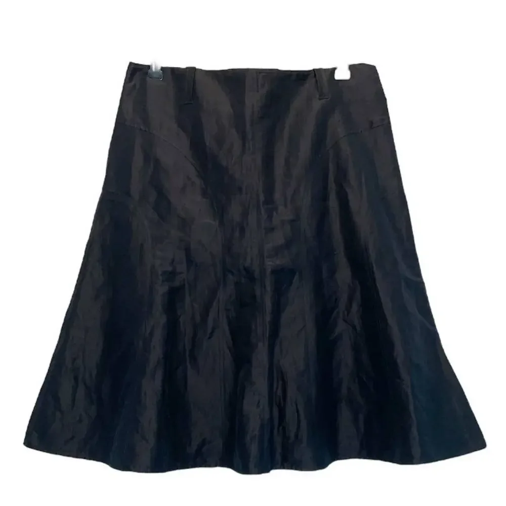 Emporio Armani Black Taffeta Panel Skirt size 8 - Picture 1 of 7